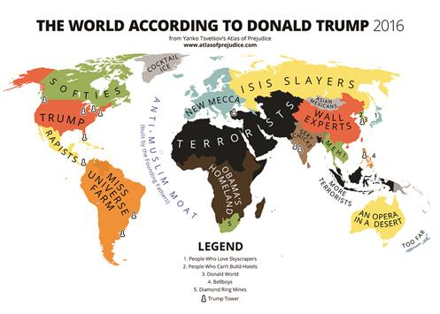 خريطة العالم بحسب دونالد ترامب