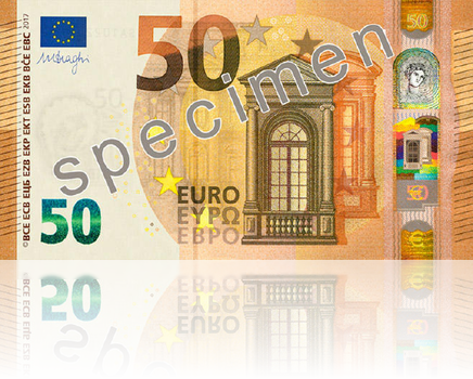 ورقة نقدية جديدة من فئة 50 يورو في التداول اليوم