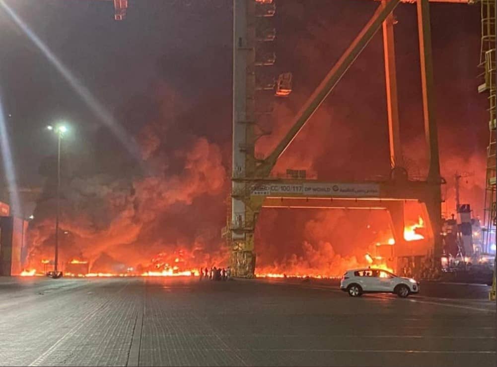 انفجار في ميناء جبل علي
