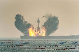 تم إطلاق الصاروخ الحامل التجاري "جرافيتي-1" الذي طورته شركة أورين سبيس من المياه قبالة ساحل هاييانغ بمقاطعة شاندونغ شرقي الصين، في 11 يناير 2024. الصورة/ دينغ يي ، شبكة الشعب